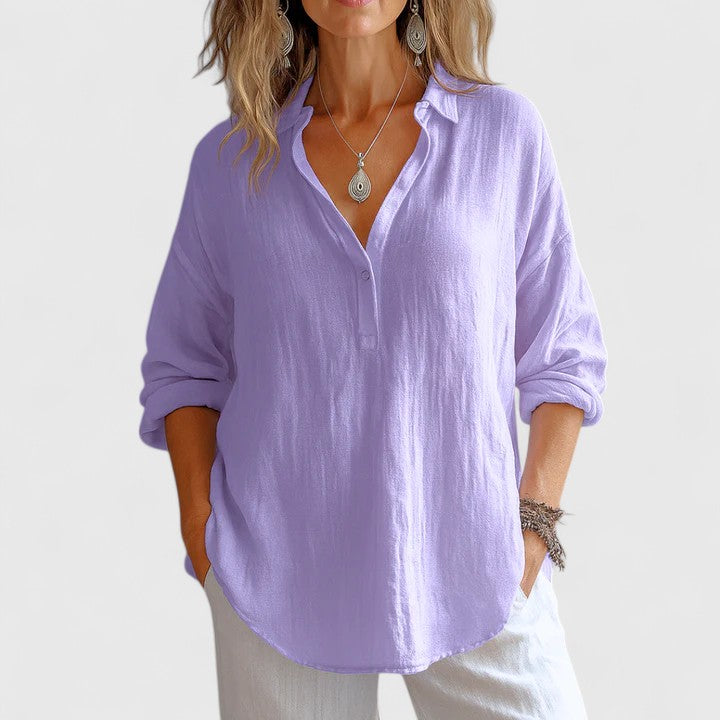 Comfortable Blouse for Women Long-Sleeve Linen