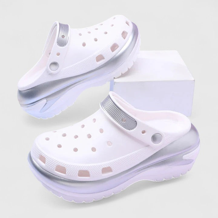 Comfortable Platform Clogs for Women Chunky Slip-On Vented