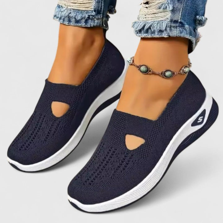 Comfortable Slip-On Sneakers for Women Knit Cutout Platform