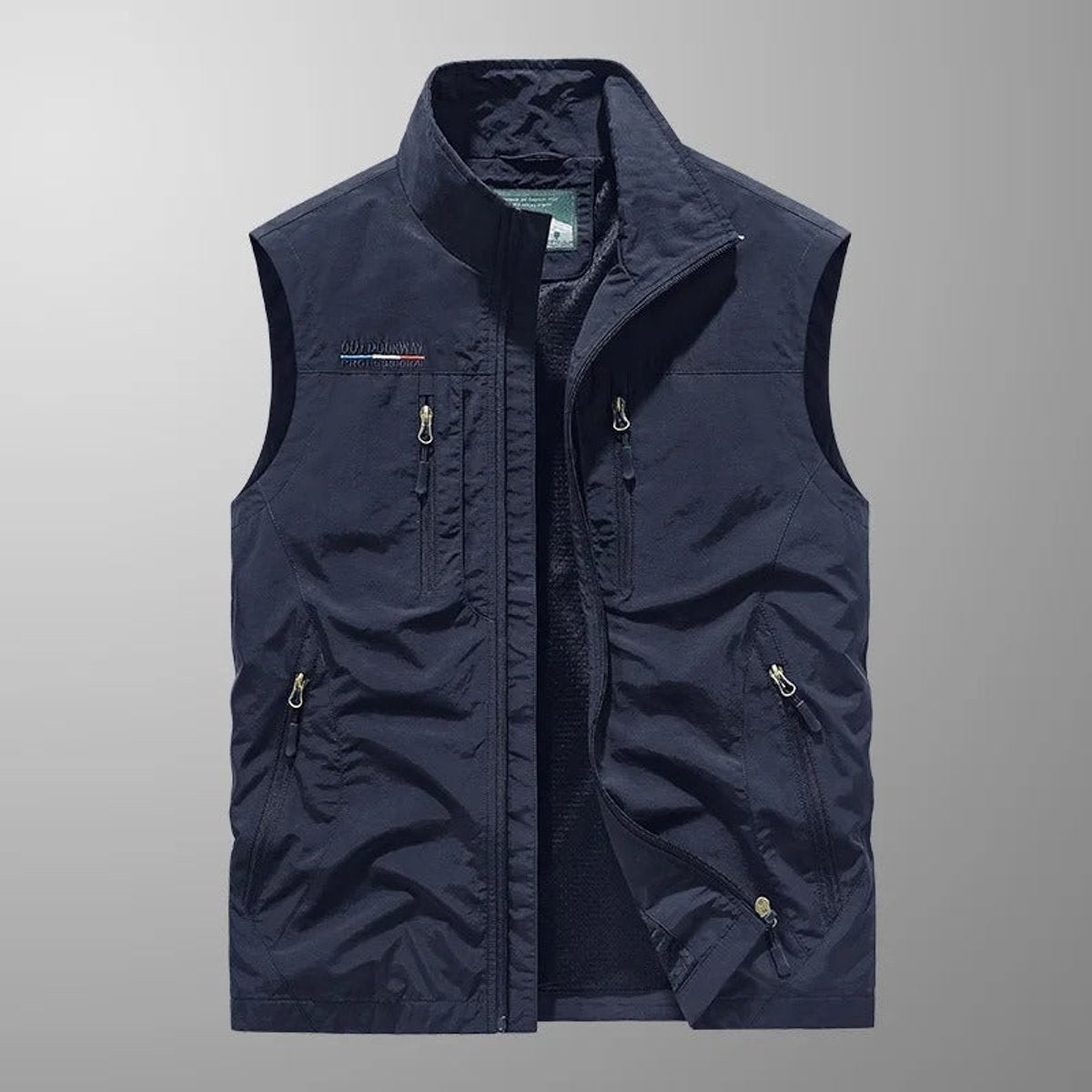 Classic Utility Vest for Men Multi-Pocket Zip-Front