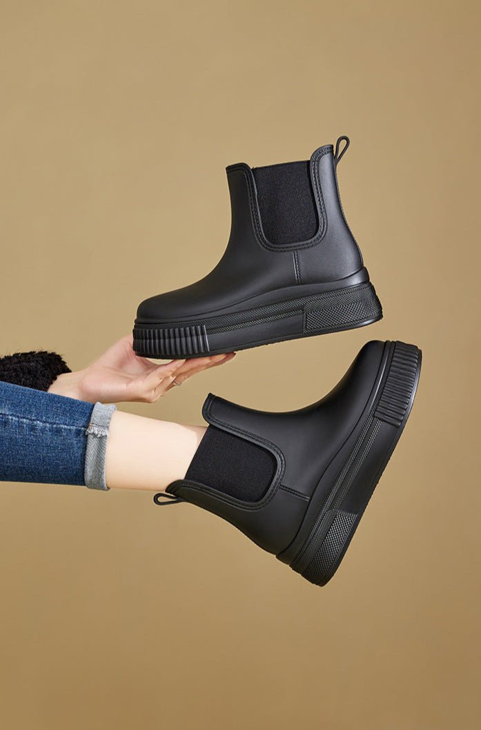 Comfortable Waterproof Chelsea Boots for Women Platform Ankle
