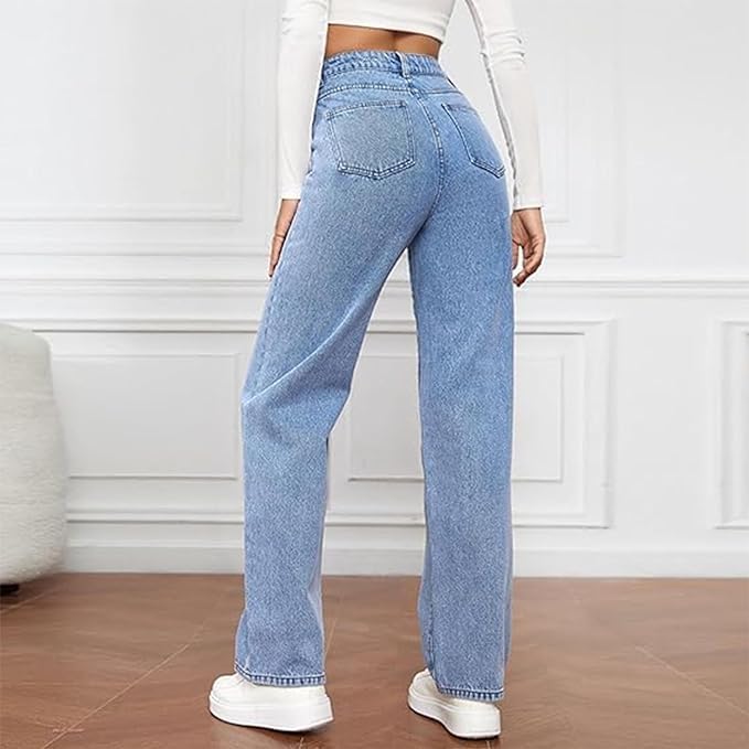 Effortless Relaxed Jeans for Women High-Waist Wide-Leg