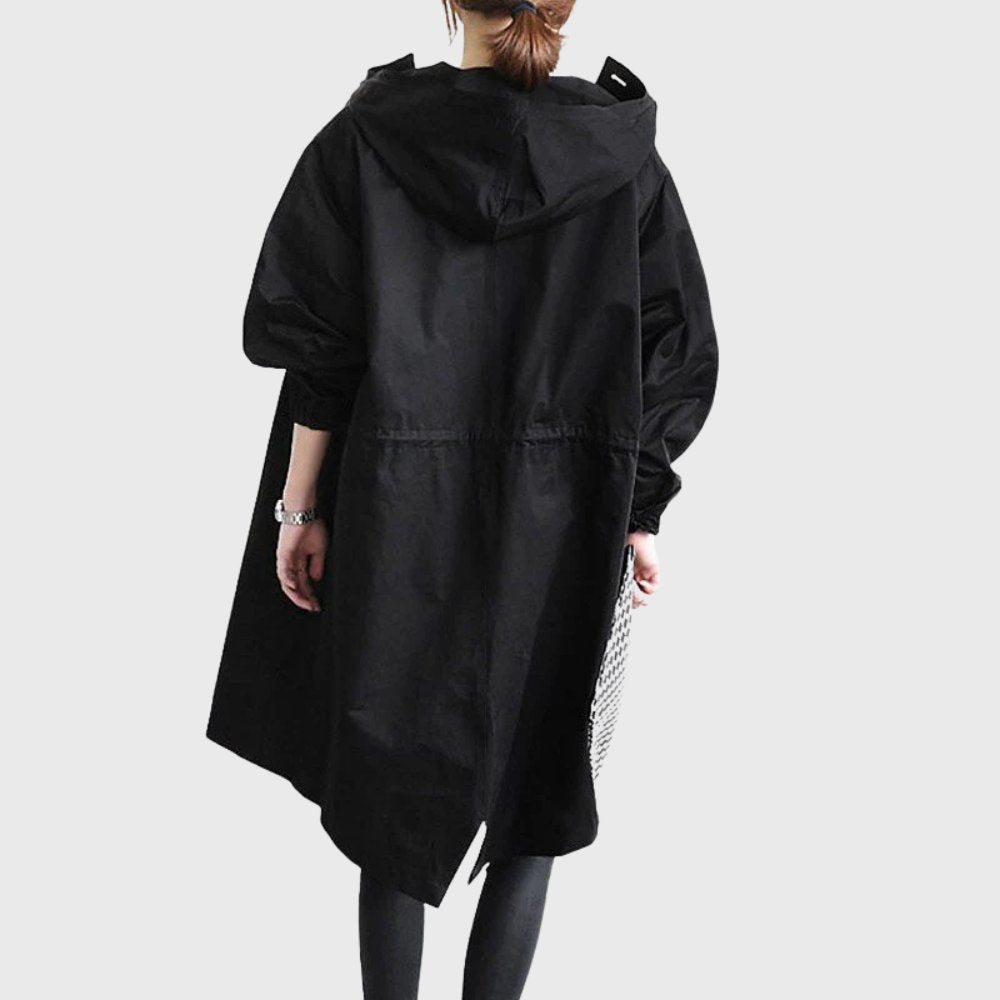 Effortless Trench Coat for Women Hooded Relaxed-Fit Long
