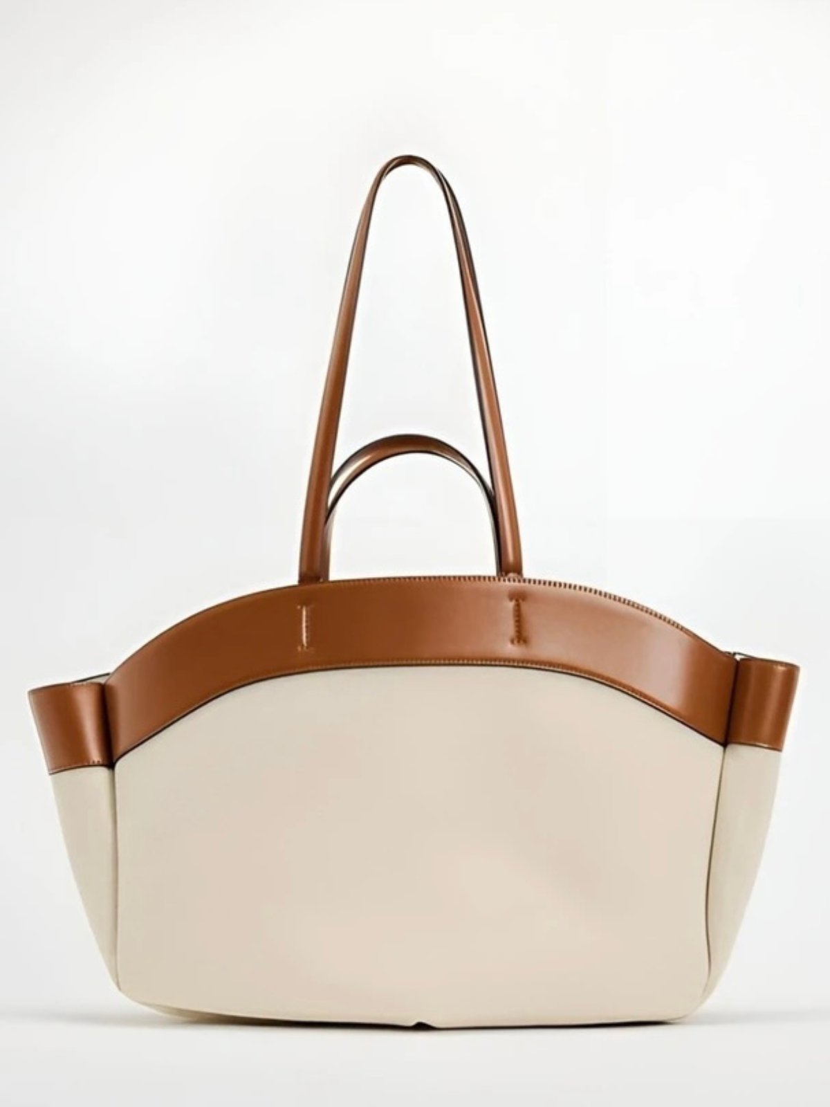Effortless Tote Bag for Women Leather-Trim Open-Top