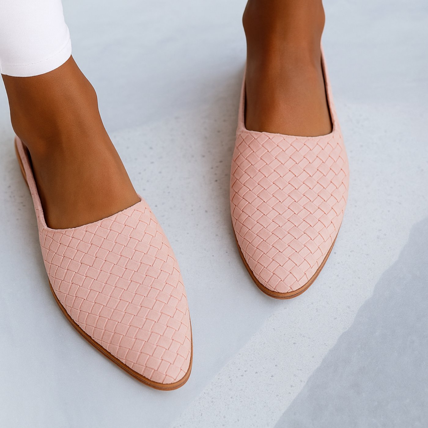 Comfortable Sandals for Women Woven Pointed-Toe Slingback