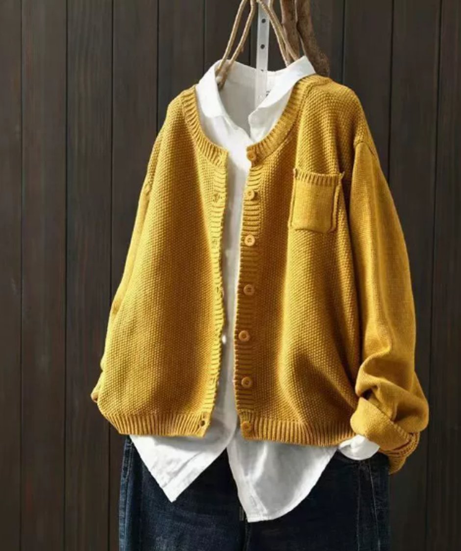 Comfortable Cardigan for Women Oversized Button-Front Knit