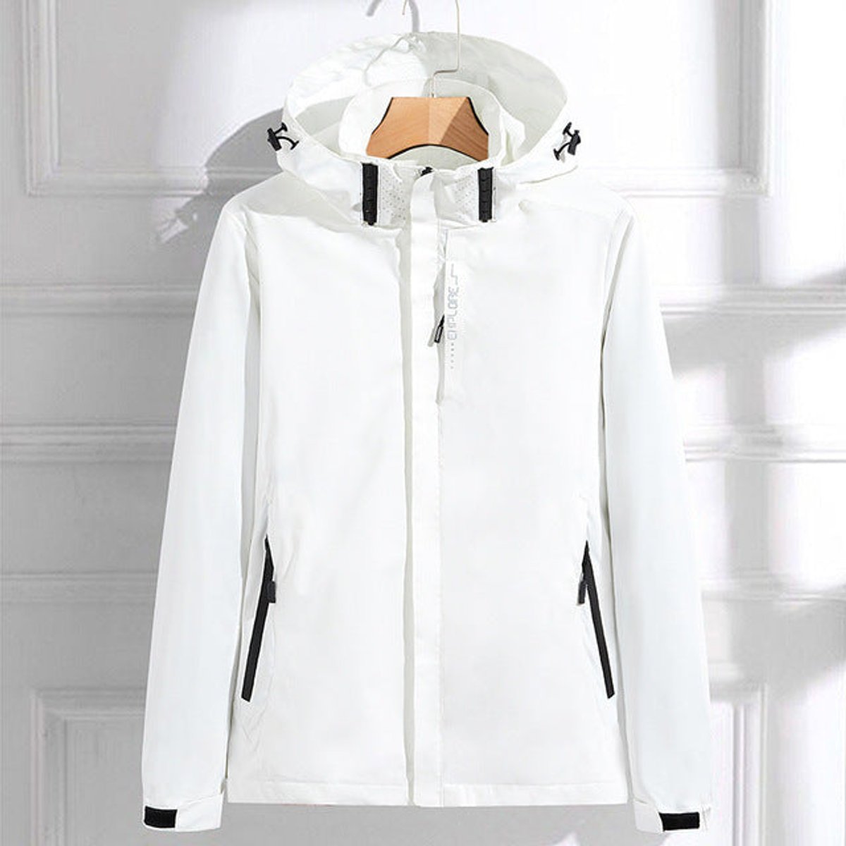 Effortless Rain Jacket for Women Hooded Adjustable-Fit