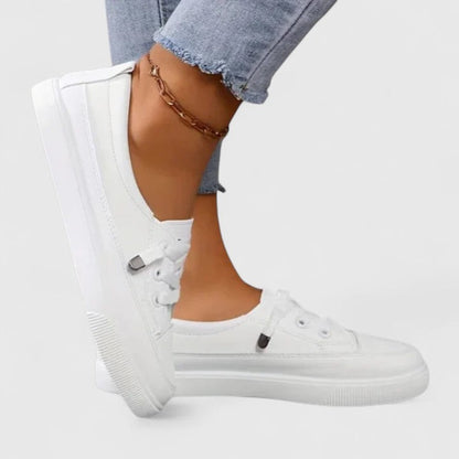 Comfortable Sneakers for Women Canvas Lace-Up Low-Top