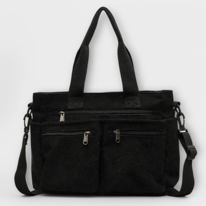 Elegant Tote Bag for Women Multi-Pocket Corduroy