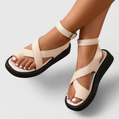 Elegant Sandals for Women Crisscross-Strap Ankle-Buckle