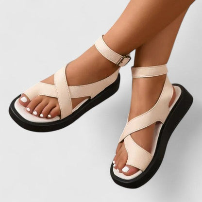 Elegant Sandals for Women Crisscross-Strap Ankle-Buckle