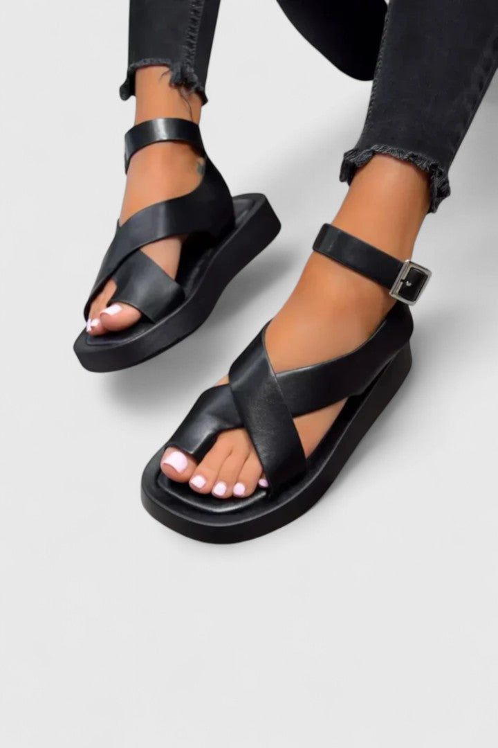 Elegant Sandals for Women Crisscross-Strap Ankle-Buckle