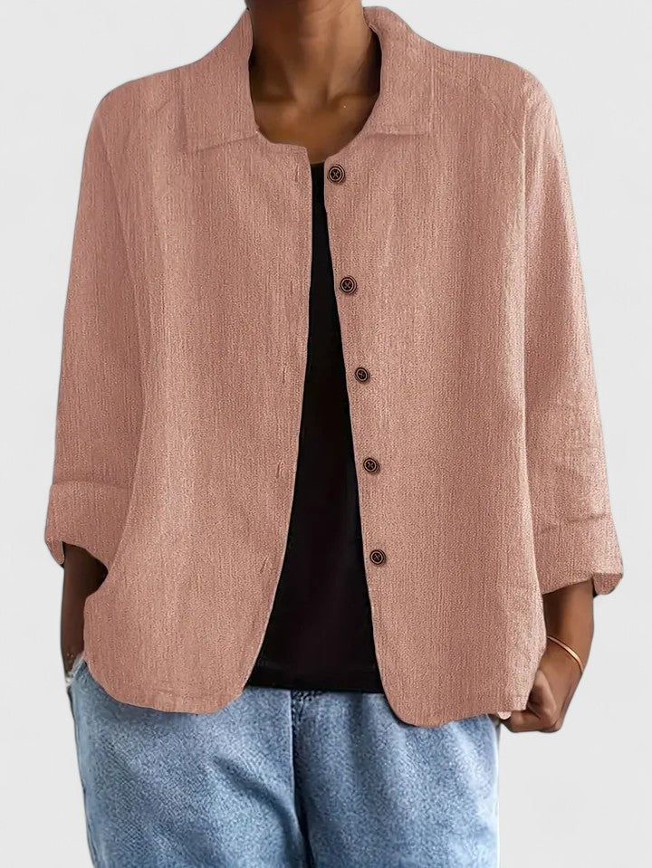 Stylish Jacket for Women Button-Front Collared Long-Sleeve