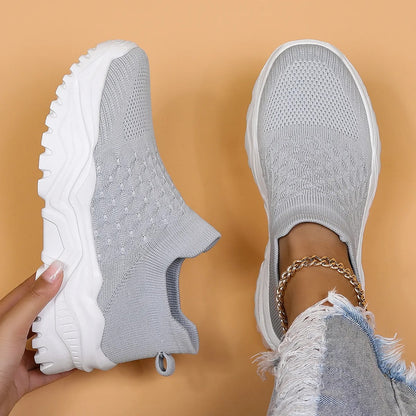 Comfortable Knit Sneakers for Women Slip-On