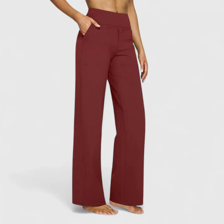 Elegant Wide-Leg Pants for Women High-Waist Pocketed Flare