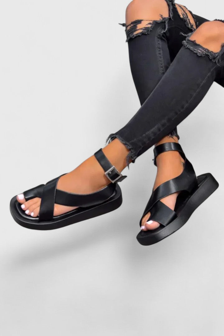 Elegant Sandals for Women Crisscross-Strap Ankle-Buckle