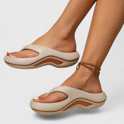 Comfortable Platform Sandals for Women Thong Chunky Slip-On