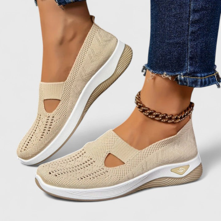 Comfortable Slip-On Sneakers for Women Knit Cutout Platform