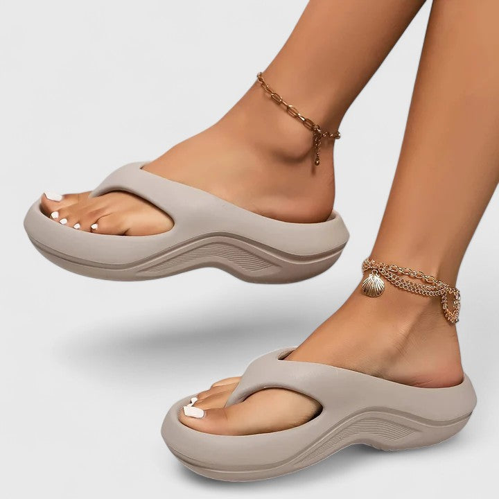 Comfortable Platform Sandals for Women Thong Chunky Slip-On