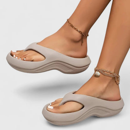 Comfortable Platform Sandals for Women Thong Chunky Slip-On