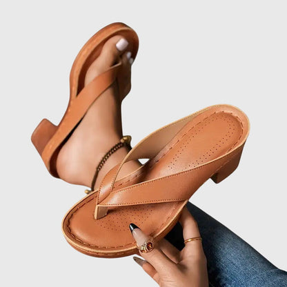 Elegant Thong Sandals for Women Platform Wedge Slip-On