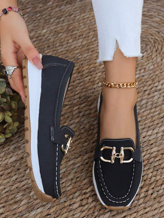 Comfortable Loafers for Women Buckle-Detail