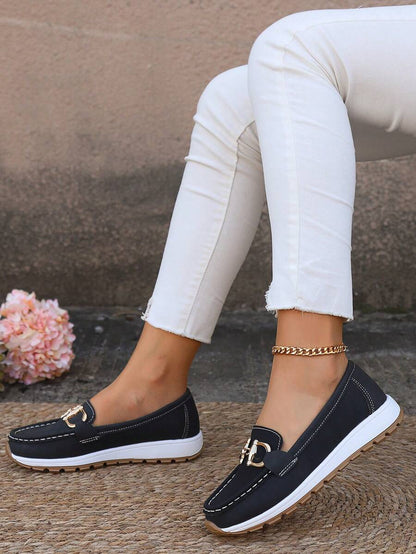 Comfortable Loafers for Women Buckle-Detail