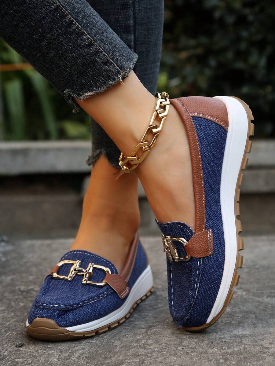 Comfortable Loafers for Women Buckle-Detail