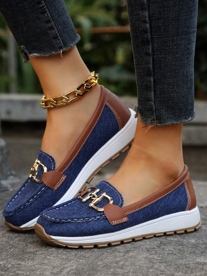 Comfortable Loafers for Women Buckle-Detail