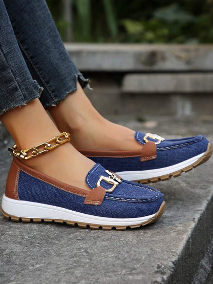 Comfortable Loafers for Women Buckle-Detail