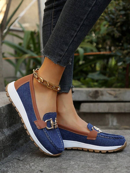 Comfortable Loafers for Women Buckle-Detail