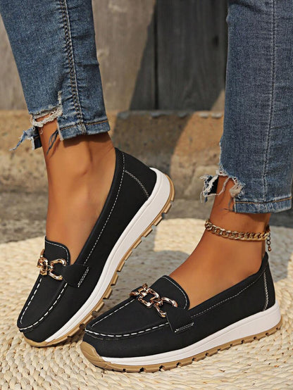 Comfortable Loafers for Women Buckle-Detail