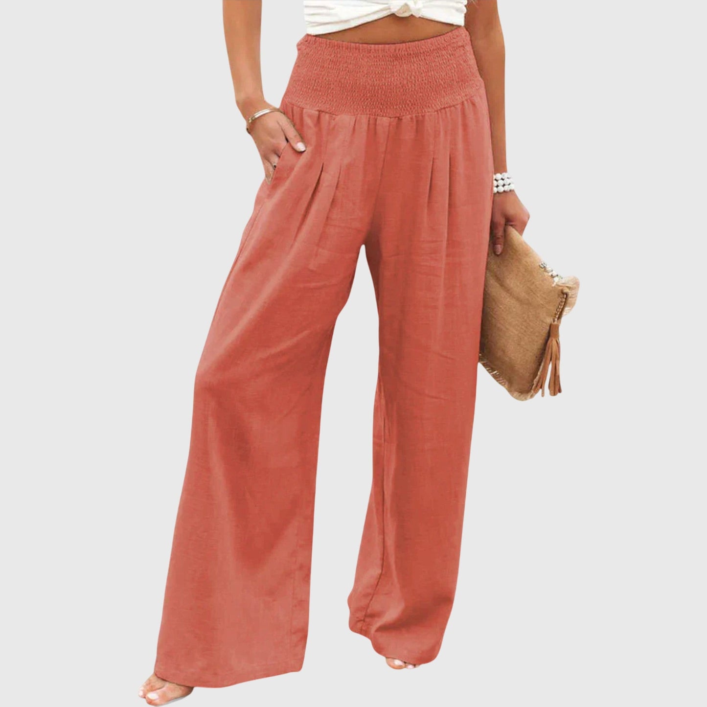 Elegant Wide-Leg Pants for Women High-Waist Flowy Relaxed