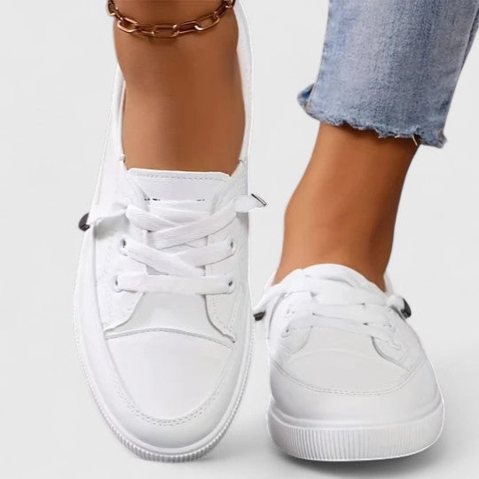Comfortable Sneakers for Women Canvas Lace-Up Low-Top