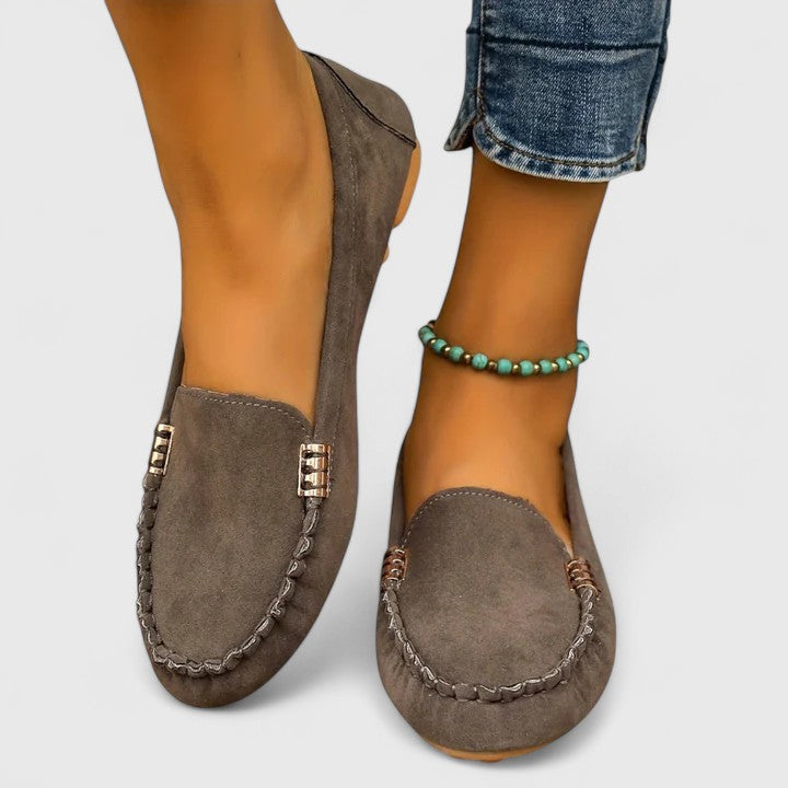 Stylish Loafers for Women Suede Moc-Toe Slip-On