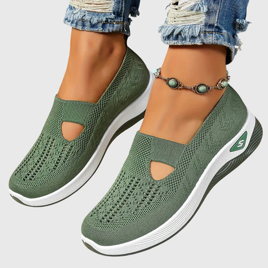 Comfortable Slip-On Sneakers for Women Knit Cutout Platform
