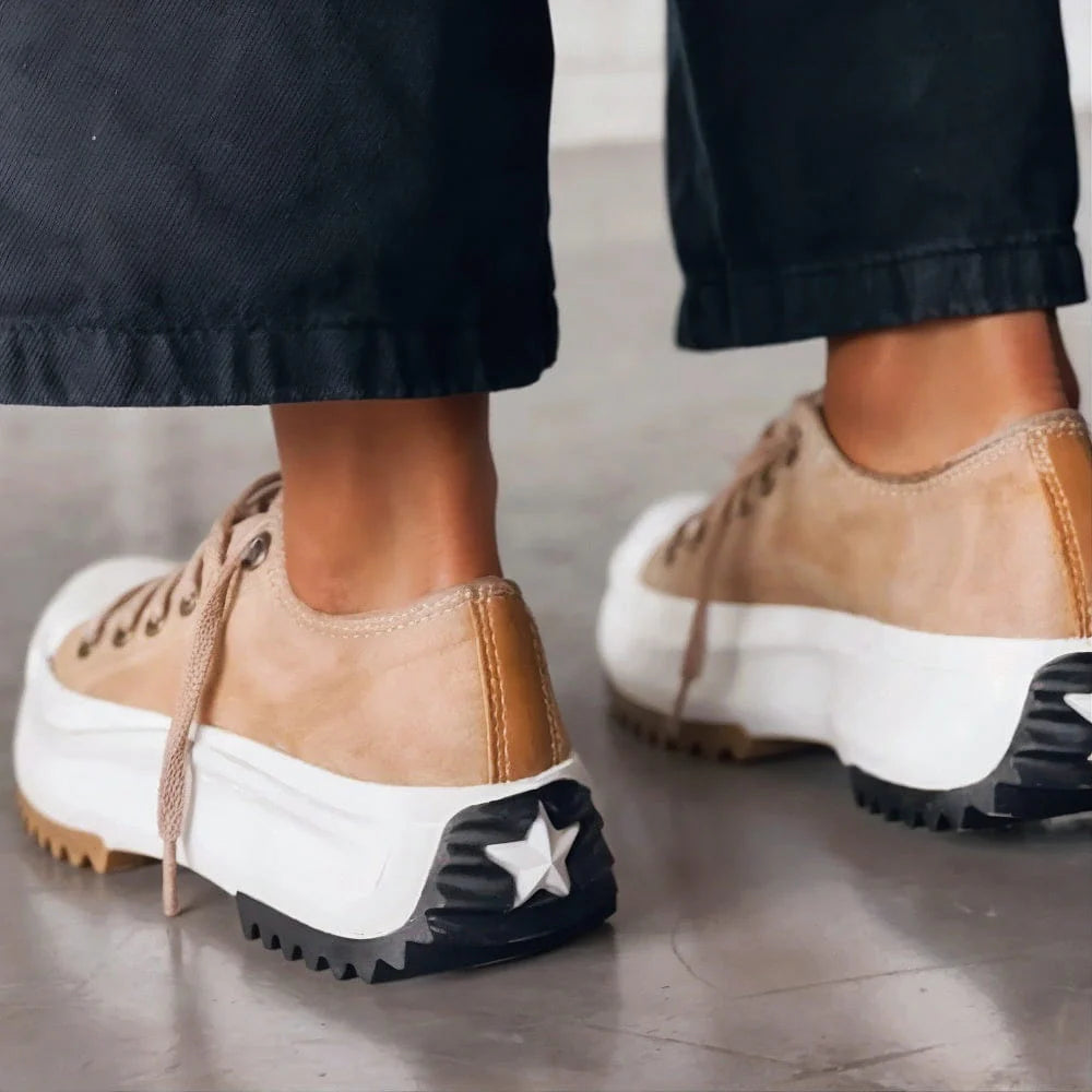 Effortless Platform Sneakers for Women Lace-Up