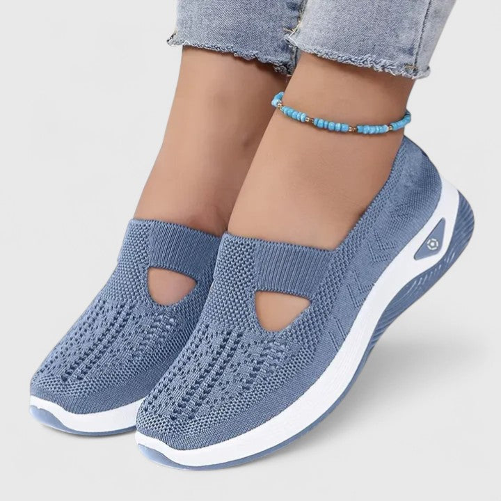 Comfortable Slip-On Sneakers for Women Knit Cutout Platform