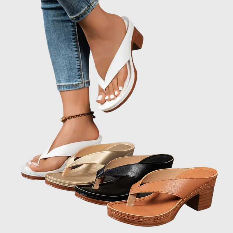 Elegant Thong Sandals for Women Platform Wedge Slip-On