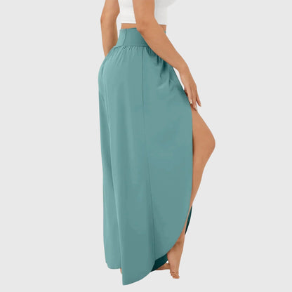 Effortless Wide-Leg Pants for Women High-Waist Side-Slit