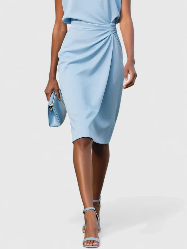 Elegant Wrap Dress for Women Sleeveless Keyhole Draped
