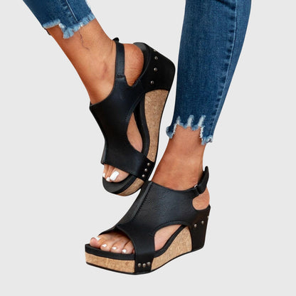 Comfortable Wedge Sandals for Women Cutout Slingback