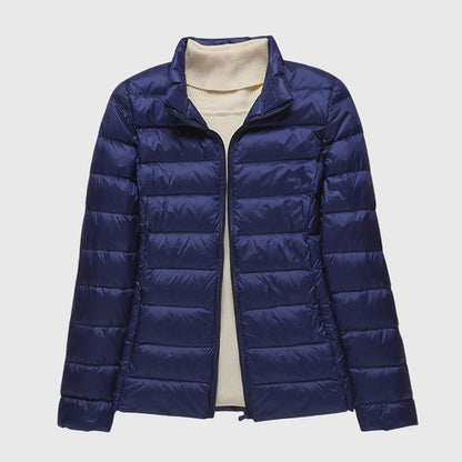 Comfortable Puffer Jacket for Women Hooded Quilted Long-Sleeve