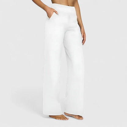 Stylish Wide-Leg Pants for Women High-Waist Flare Pocketed