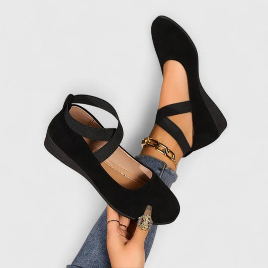 Stylish Ballet Flats for Women Crisscross Ankle-Strap Round-Toe