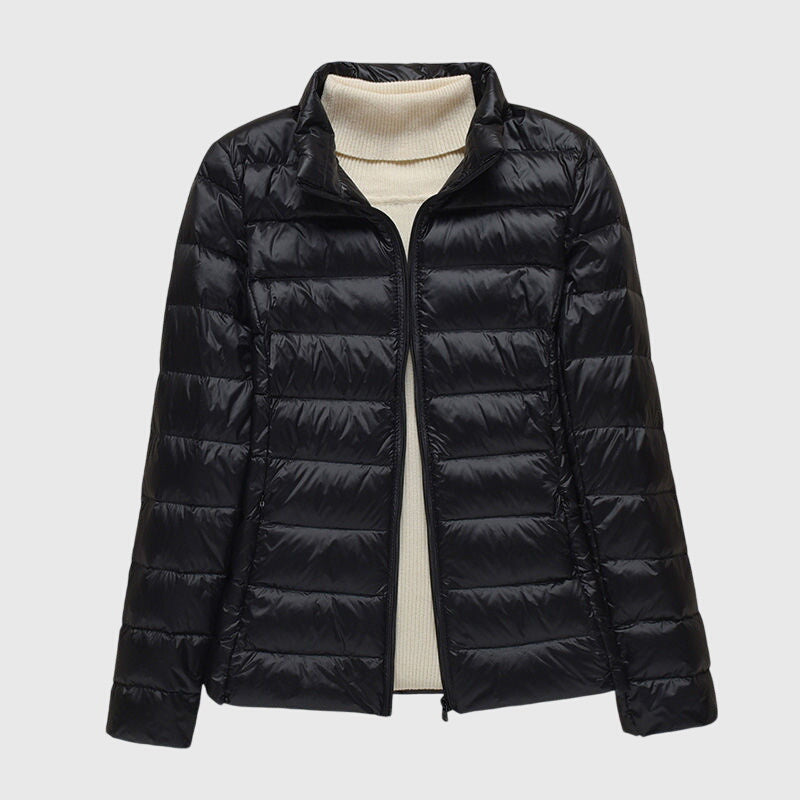 Comfortable Puffer Jacket for Women Hooded Quilted Long-Sleeve