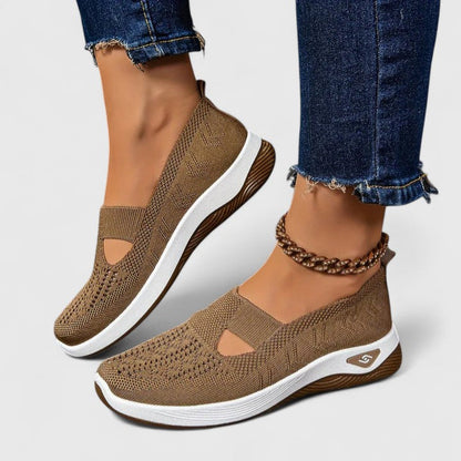 Comfortable Slip-On Sneakers for Women Knit Cutout Platform