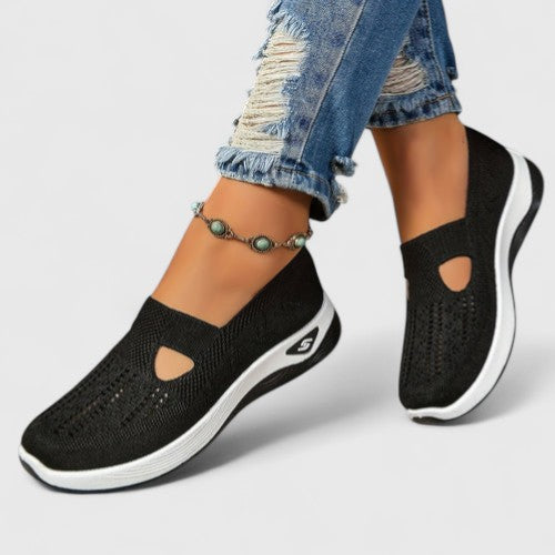Comfortable Slip-On Sneakers for Women Knit Cutout Platform