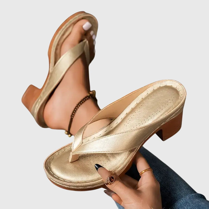 Elegant Thong Sandals for Women Platform Wedge Slip-On