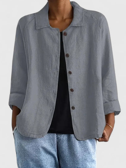 Stylish Jacket for Women Button-Front Collared Long-Sleeve